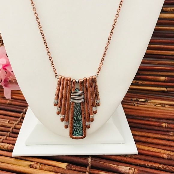 Lucky You Cooper Tone Necklace & Earrings NWT - Picture 3 of 6